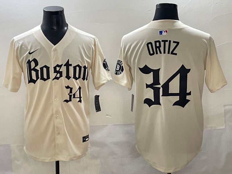 Men's Boston Red Sox David Ortiz #34 Cream Jersey – ELOURACO