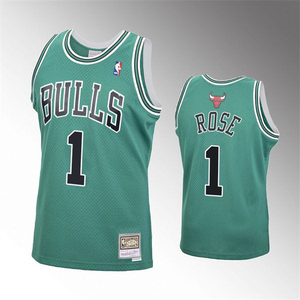 Mens Chicago Bulls #1 Derrick Rose St. Patrick Green Throwback