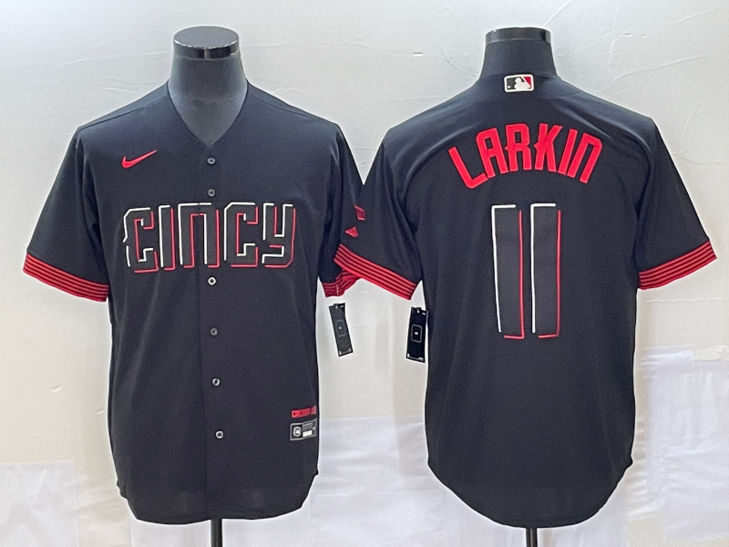 Men's Cincinnati Reds Barry Larkin #11 Black 2023 City Connect