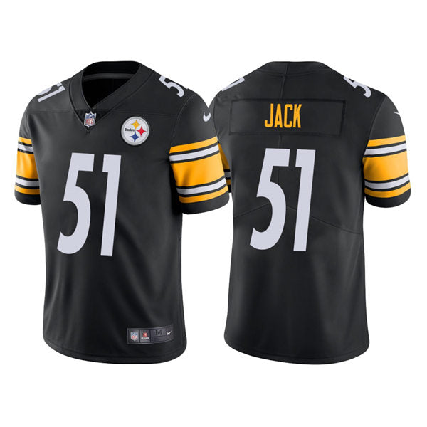 Mens Pittsburgh Steelers #51 Myles Jack Nike Black Vapor Limited