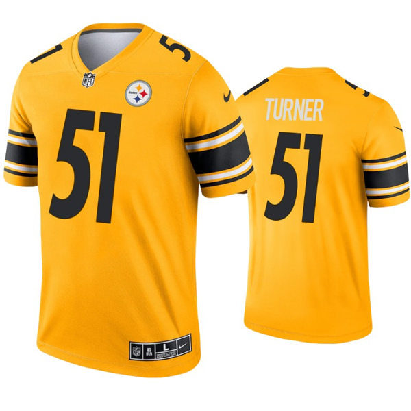 Mens Pittsburgh Steelers #51 Trai Turner Nike Gold Inverted Vapor
