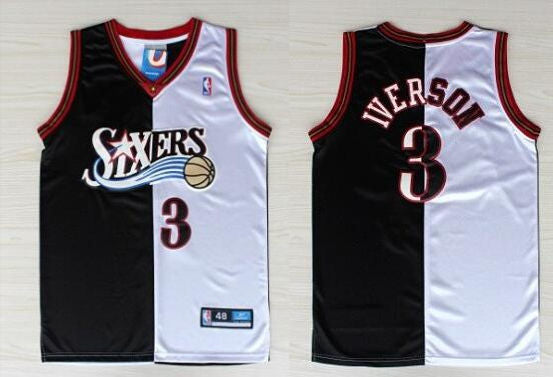 Reebok Philadelphia 76ers #3 Allen Iverson white with black Split