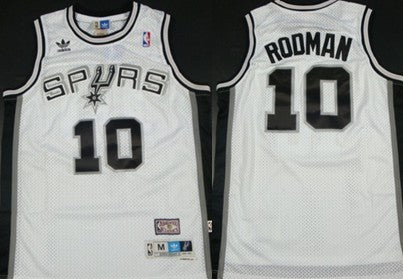 San Antonio Spurs #10 Dennis Rodman White Mitchell&Ness Swingman