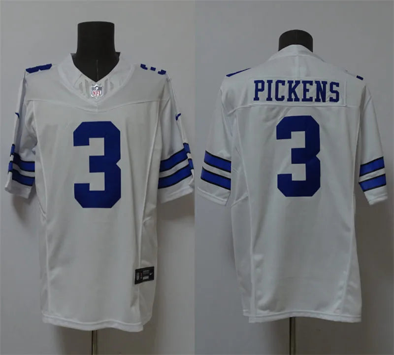 Mens Dallas Cowboys #3 George Pickens Nike White Vapor F.U.S.E. Limited Jersey