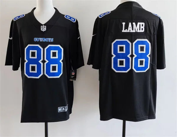 Mens Dallas Cowboys #88 CeeDee Lamb Carbon Black Fashion Limited Jersey