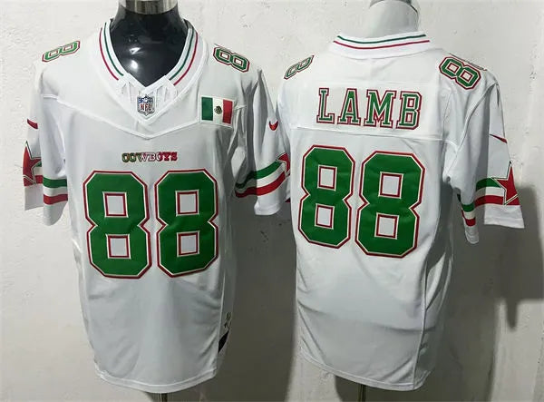 Mens Dallas Cowboys #88 CeeDee Lamb White Colorful Fashion F.U.S.E. Limited Jersey