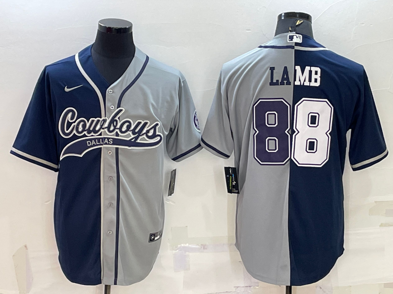Men’s Dallas Cowboys CeeDee Lamb #88 Navy/Gray Jersey Joint Edition
