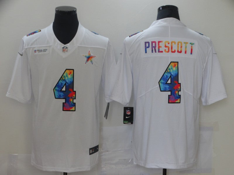 Men’s Dallas Cowboys Dak Prescott #4 White Jersey