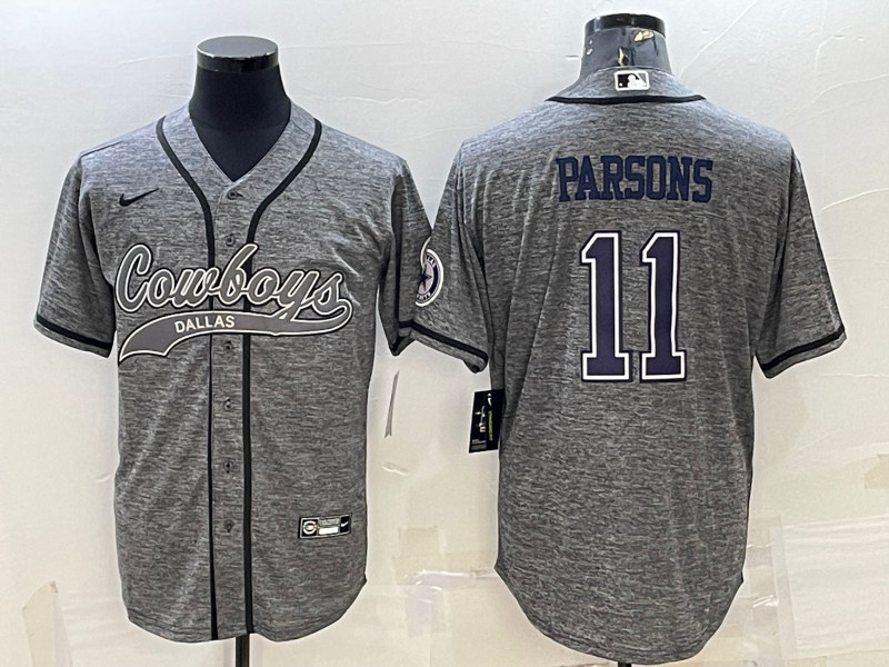 Men’s Dallas Cowboys Micah Parsons #11 Gray Jersey Joint Edition