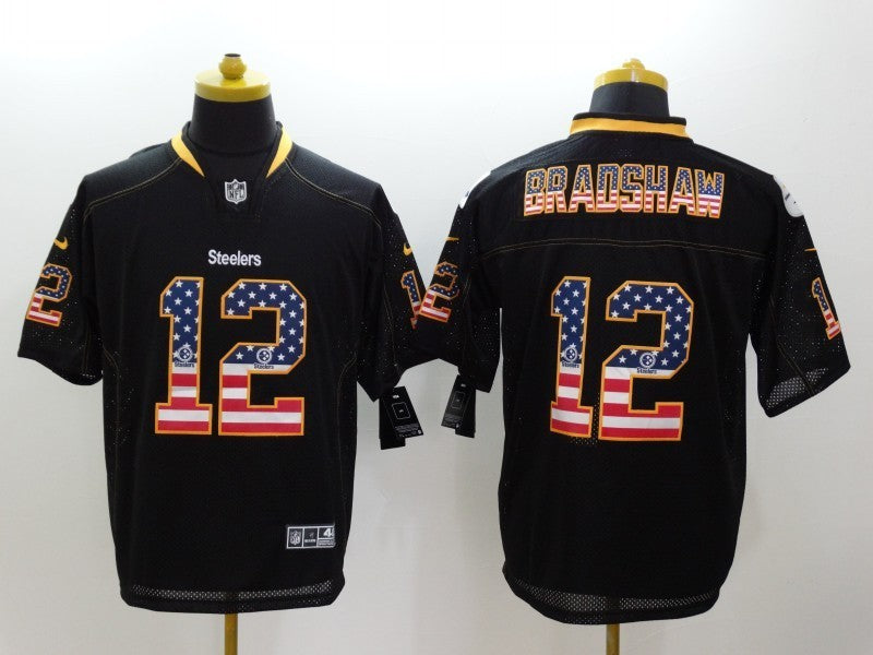 Men’s Pittsburgh Steelers Terry Bradshaw #12 Black Jersey