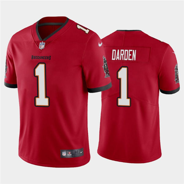 Mens Tampa Bay Buccaneers #1 Jaelon Darden Nike Home Red Vapor Limited Jersey
