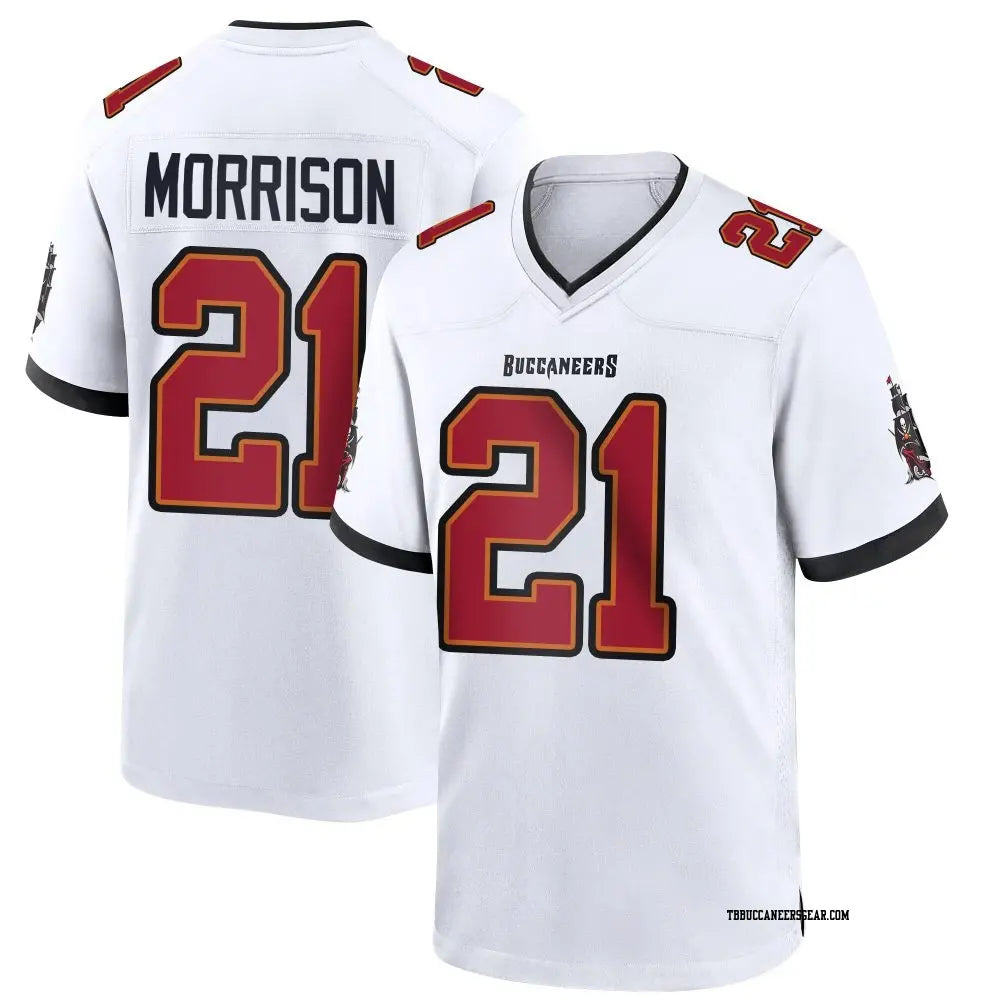 Mens Tampa Bay Buccaneers #21 Benjamin Morrison Nike Away White F.U.S.E. Vapor Limited Player Jersey