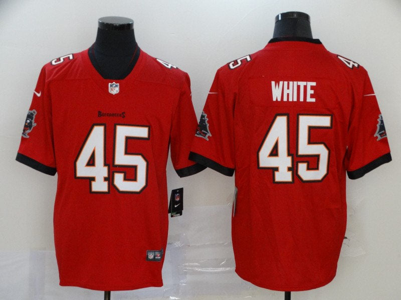 Men’s Tampa Bay Buccaneers #45 Devin White Nike Red Home Vapor Limited Jersey