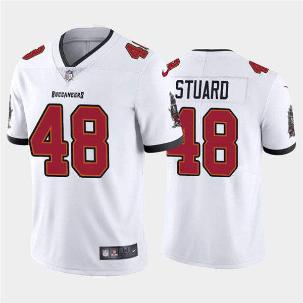Mens Tampa Bay Buccaneers #48 Grant Stuard Nike Road White Vapor Limited Jersey