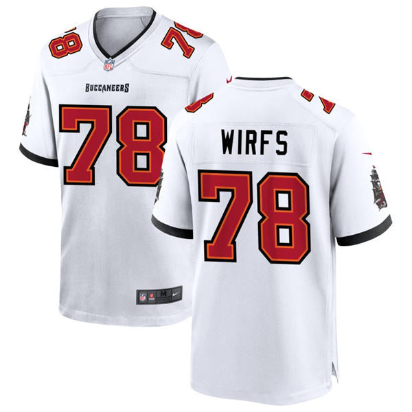 Mens Tampa Bay Buccaneers #78 Tristan Wirfs Nike Road White Vapor Limited Jersey