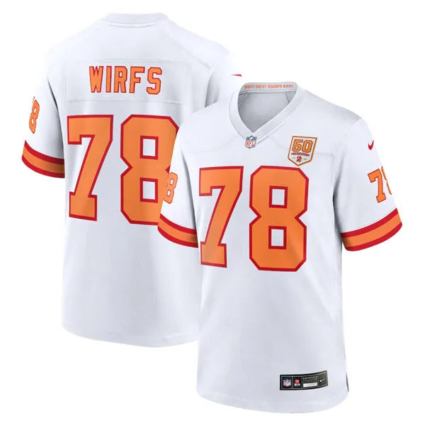 Mens Tampa Bay Buccaneers #78 Tristan Wirfs Nike White 50th Season F.U.S.E. Limite Jersey
