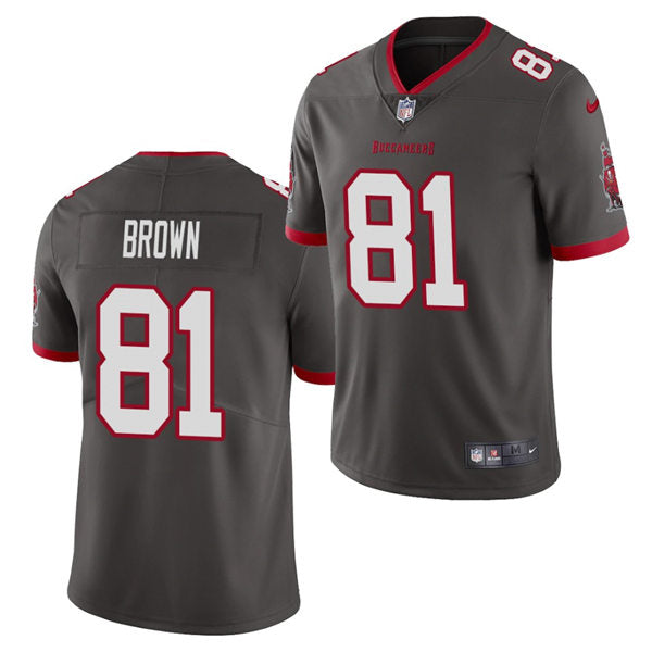 Mens Tampa Bay Buccaneers #81 Antonio Brown Nike Pewter Alternate Vapor Limited Jersey