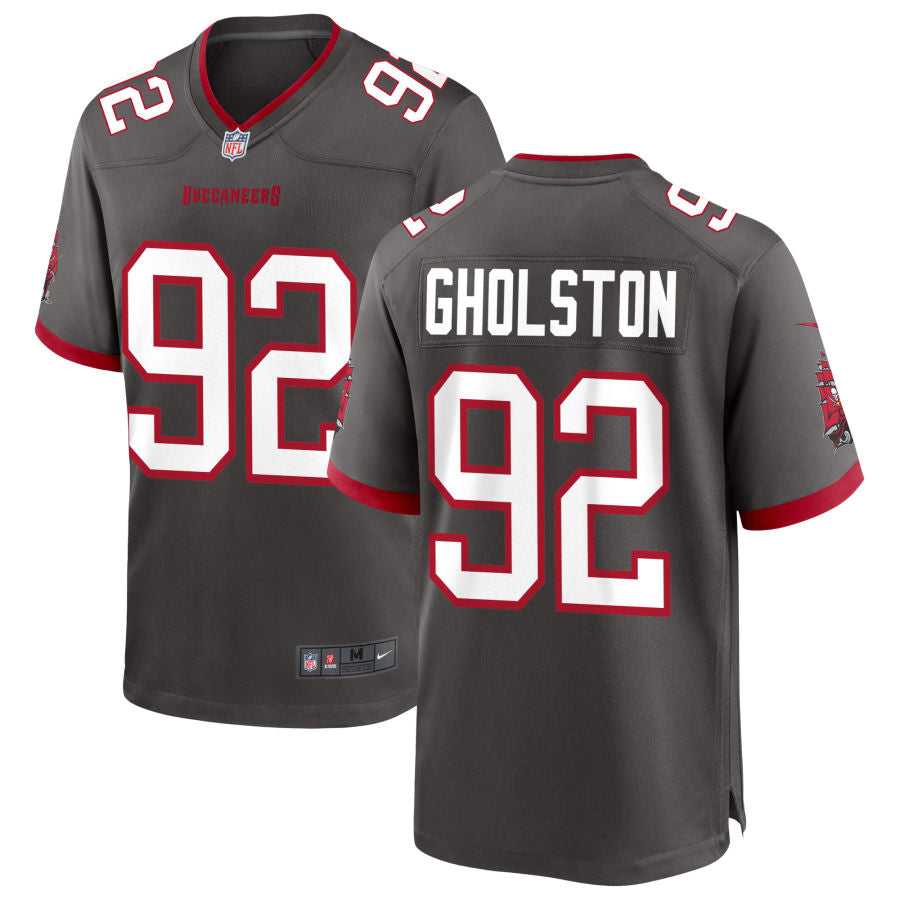 Mens Tampa Bay Buccaneers #92 William Gholston Nike Pewter Alternate Vapor Limited Jersey