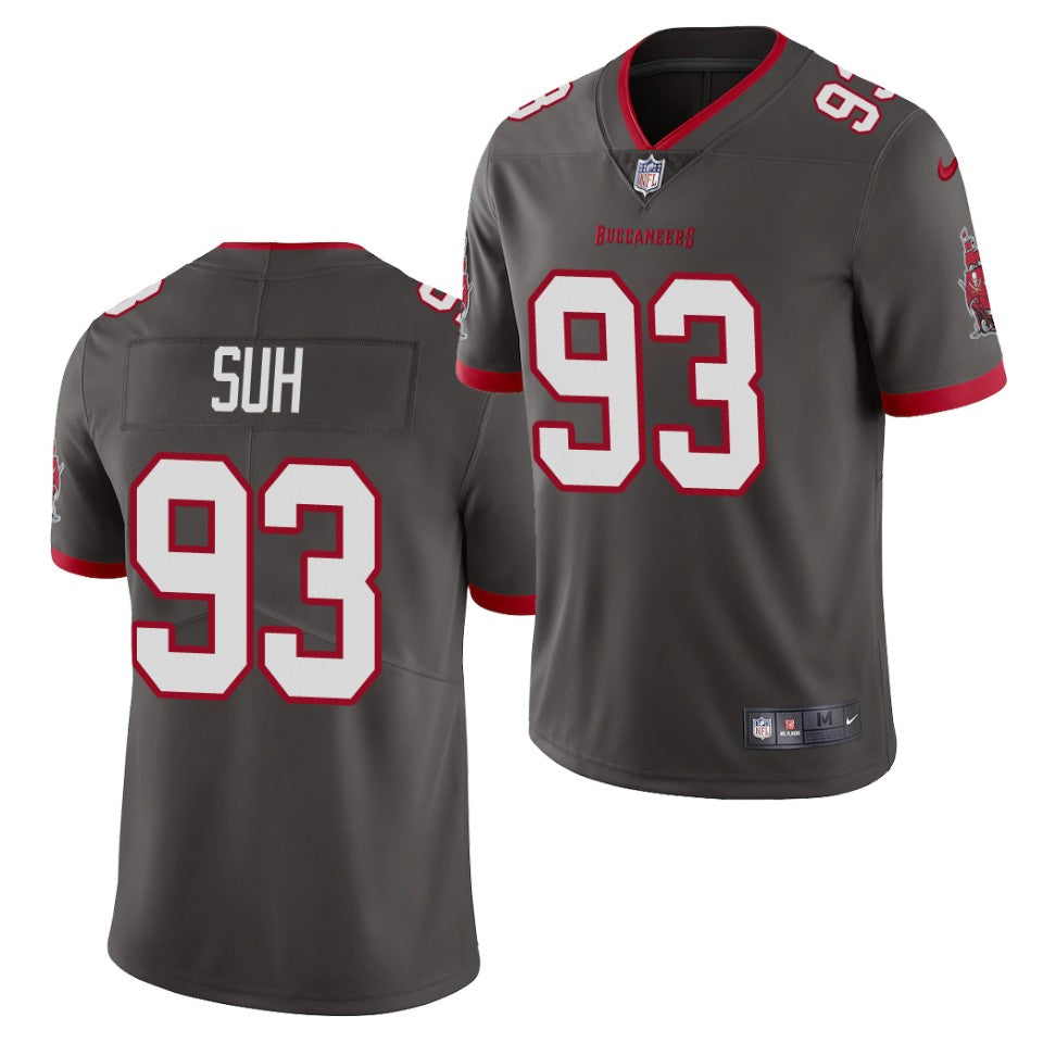Mens Tampa Bay Buccaneers #93 Ndamukong Suh Nike Pewter Alternate Vapor Limited Jersey