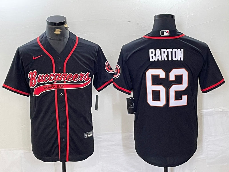 Men’s Tampa Bay Buccaneers Graham Barton #62 Black Jersey