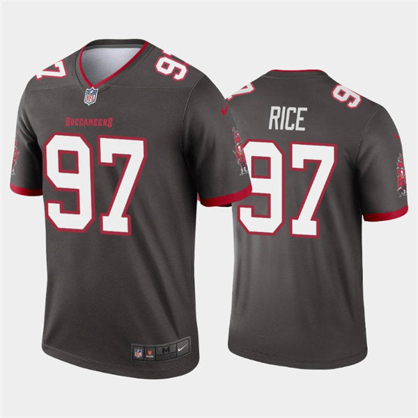 Mens Tampa Bay Buccaneers Retired Player #97 Simeon RiceNike Pewter Alternate Vapor Limited Jersey